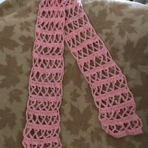 Hand crocheted Breast cancer awareness scarves